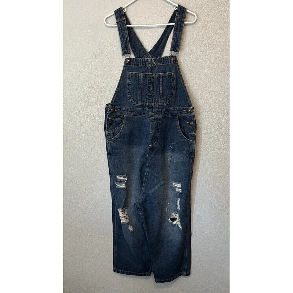 Mordenmiss Denim OverSized Very Distressed Overalls Size OS